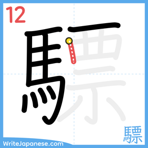 How to write "驃" - stroke 12
