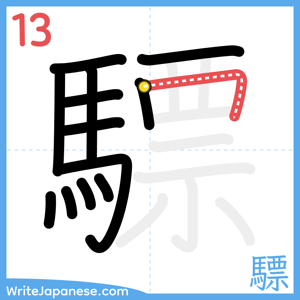 How to write "驃" - stroke 13