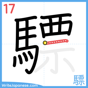 How to write "驃" - stroke 17