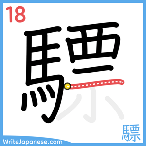 How to write "驃" - stroke 18