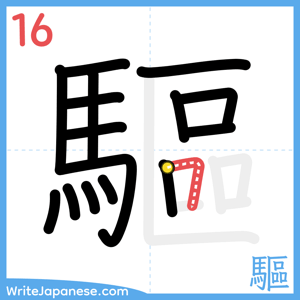 How to write "驅" - stroke 16