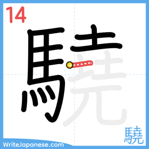 How to write "驍" - stroke 14
