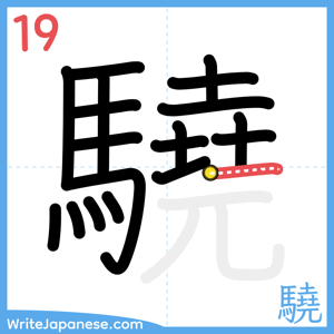 How to write "驍" - stroke 19