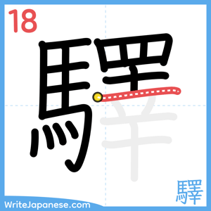 How to write "驛" - stroke 18