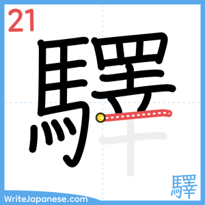 How to write "驛" - stroke 21