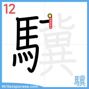 How to write "驥" - stroke 12