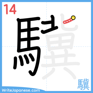 How to write "驥" - stroke 14