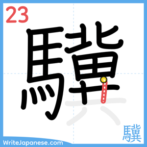 How to write "驥" - stroke 23