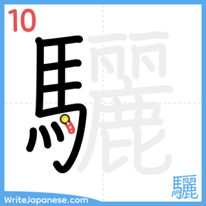 How to write "驪" - stroke 10
