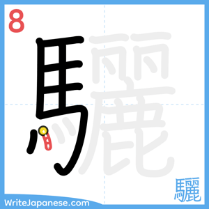 How to write "驪" - stroke 8