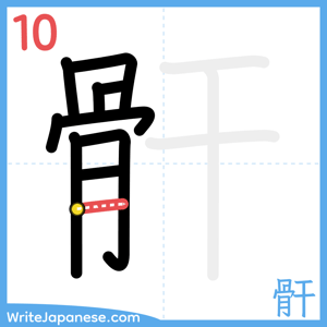 How to write "骭" - stroke 10