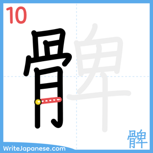 How to write "髀" - stroke 10
