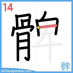 How to write "髀" - stroke 14