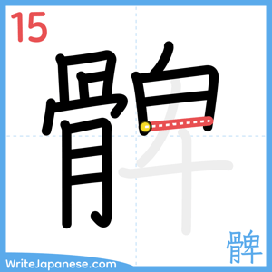 How to write "髀" - stroke 15