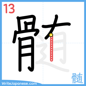 How to write "髄" - stroke 13