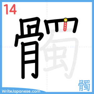How to write "髑" - stroke 14