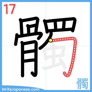 How to write "髑" - stroke 17
