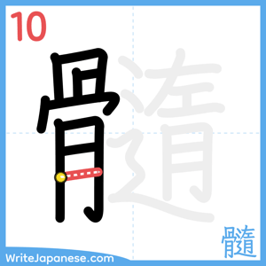 How to write "髓" - stroke 10