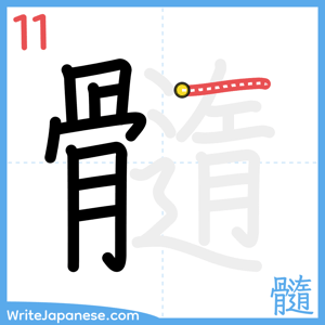 How to write "髓" - stroke 11