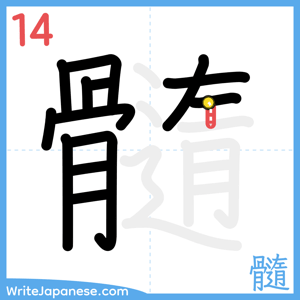 How to write "髓" - stroke 14