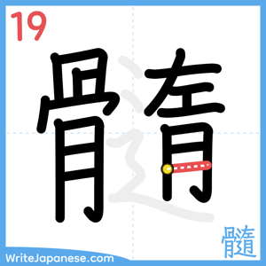 How to write "髓" - stroke 19