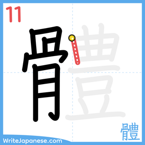 How to write "體" - stroke 11