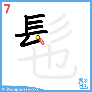 How to write "髢" - stroke 7
