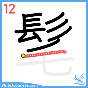 How to write "髦" - stroke 12
