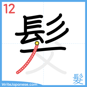 How to write "髮" - stroke 12