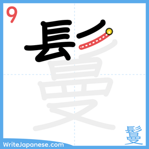 How to write "鬘" - stroke 9