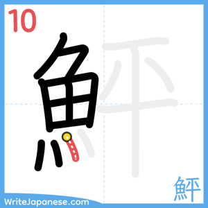 How to write "鮃" - stroke 10