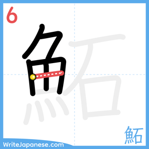 How to write "鮖" - stroke 6