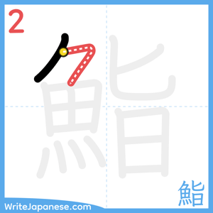 How to write "鮨" - stroke 2