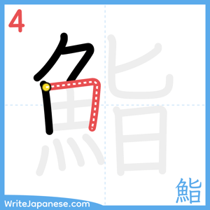 How to write "鮨" - stroke 4