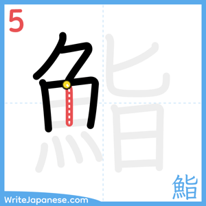 How to write "鮨" - stroke 5