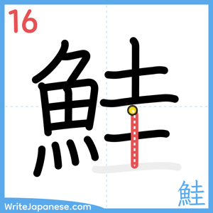 How to write "鮭" - stroke 16