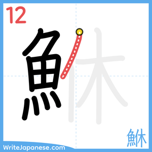 How to write "鮴" - stroke 12