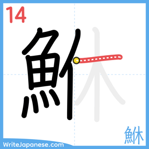 How to write "鮴" - stroke 14