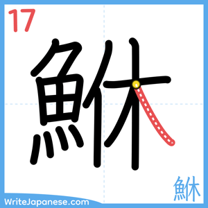 How to write "鮴" - stroke 17