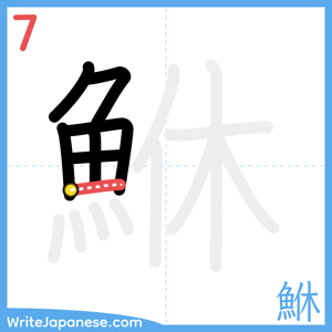 How to write "鮴" - stroke 7