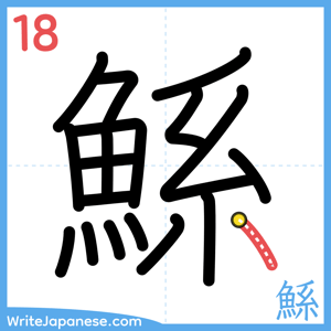 How to write "鯀" - stroke 18