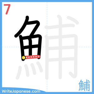 How to write "鯆" - stroke 7
