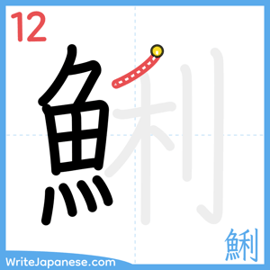 How to write "鯏" - stroke 12
