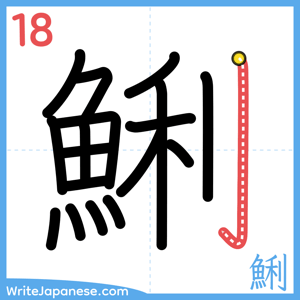 How to write "鯏" - stroke 18