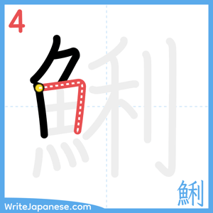 How to write "鯏" - stroke 4