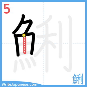 How to write "鯏" - stroke 5