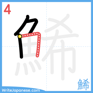 How to write "鯑" - stroke 4
