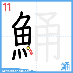 How to write "鯒" - stroke 11