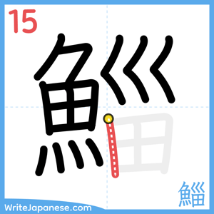 How to write "鯔" - stroke 15