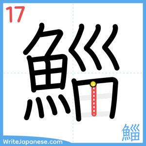 How to write "鯔" - stroke 17